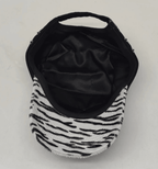 Double Brim Painter's Hat - Black and Zebra Print - Rabiun