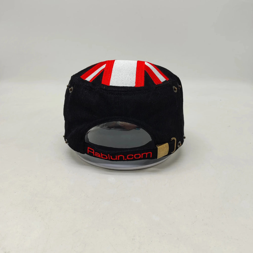 Double Brim Painter's Hat - Black and Zebra Print - Rabiun