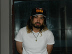 Double Brim Painter's Hat - Black and Zebra Print - Rabiun