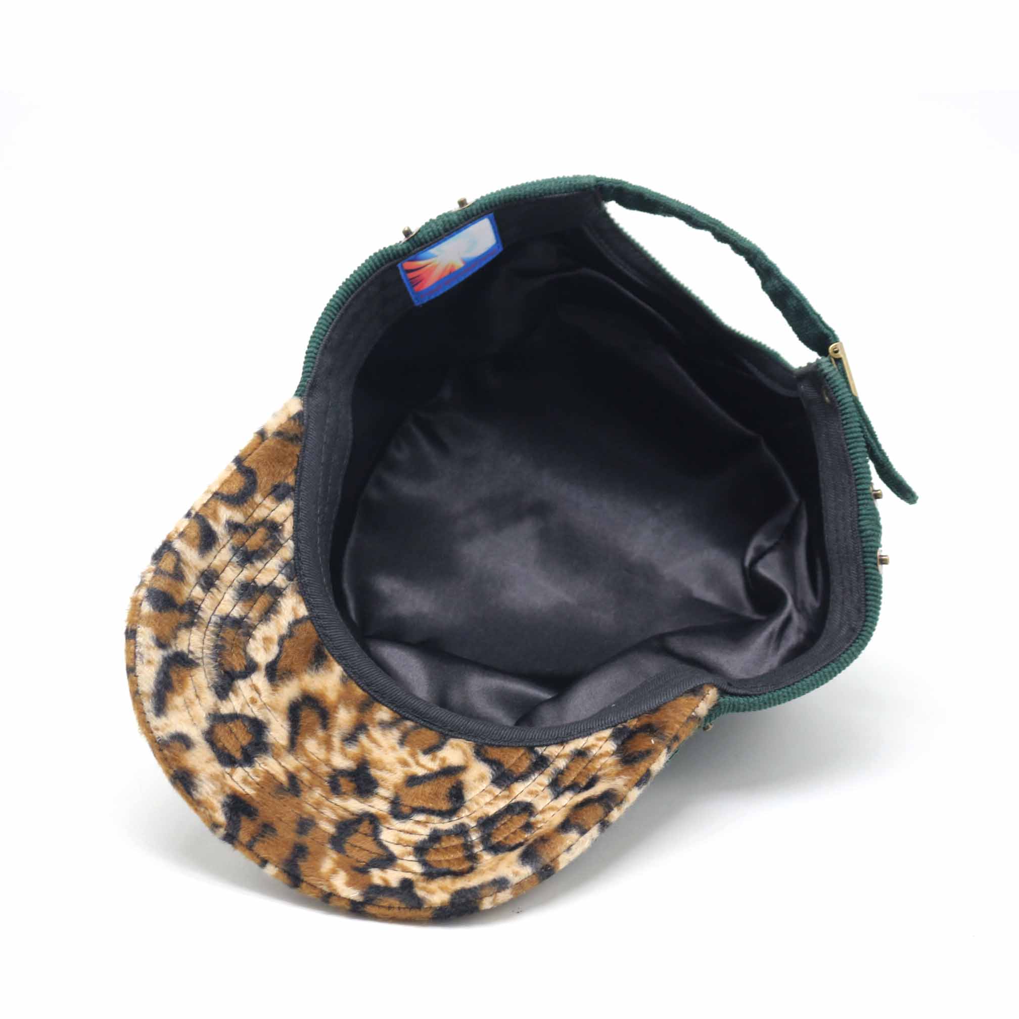 Rabiun Double Brim Painter's Hat - Green and Leopard Print - Rabiun