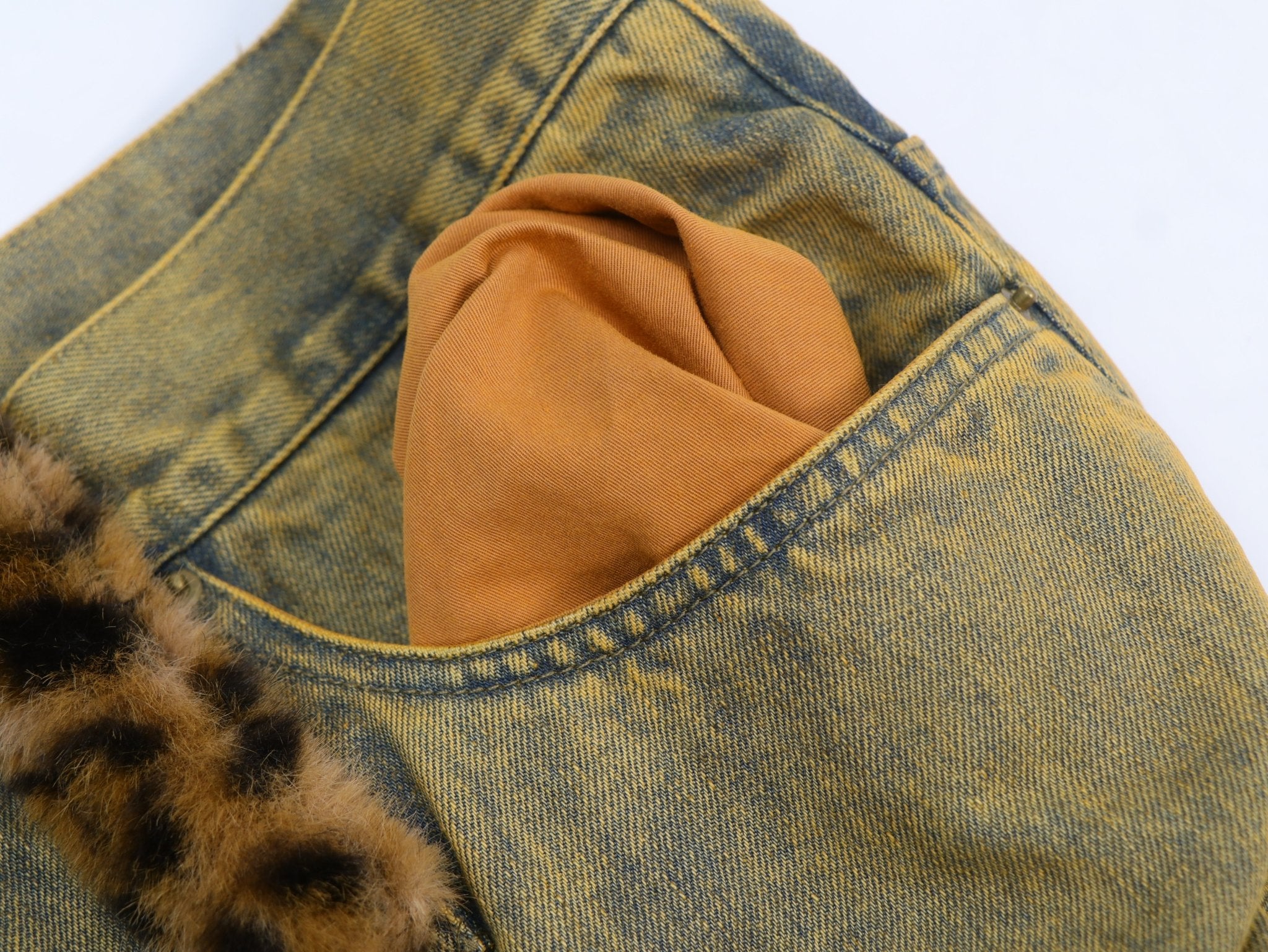 Rabiun Heavyweight Selvedge Denim - Forest Green & Yellow Overdye - Rabiun