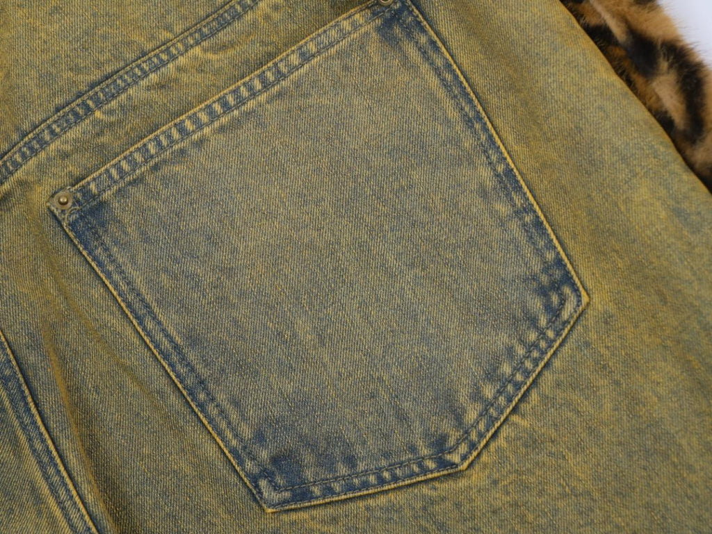 Rabiun Heavyweight Selvedge Denim - Forest Green & Yellow Overdye - Rabiun